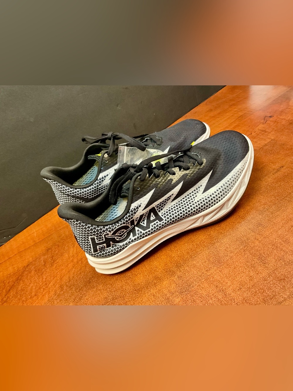 Hoka Men's Black, White & Yellow Athletic Running Shoes